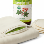 Castor Oil Pack Kit: Organic Oil, Cotton Compress & Pads