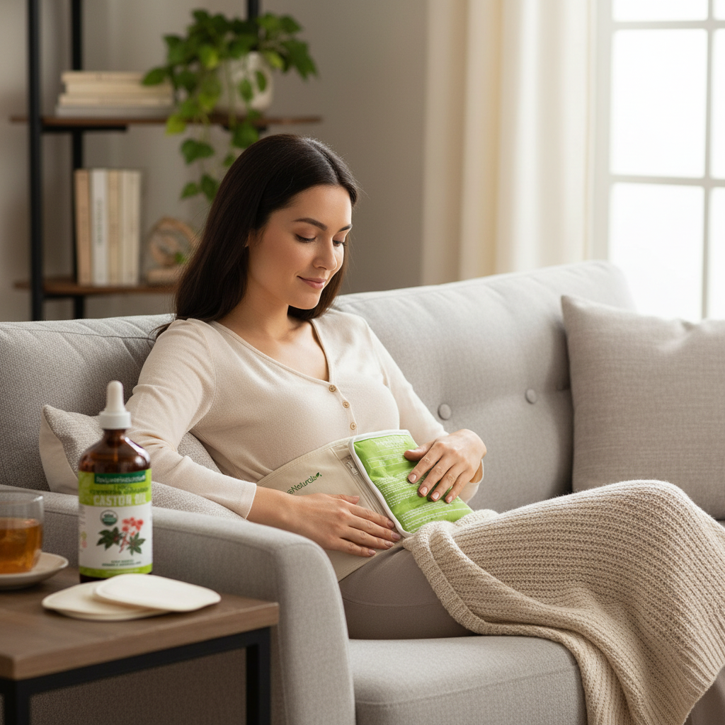 Castor Oil Pack Kit: Organic Oil, Cotton Compress & Pads