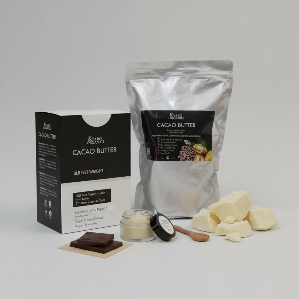 Kyabo Cocoa Butter - 3lb - Food Grade / Organic Cacao - DIY Balm, Cream & Crafts