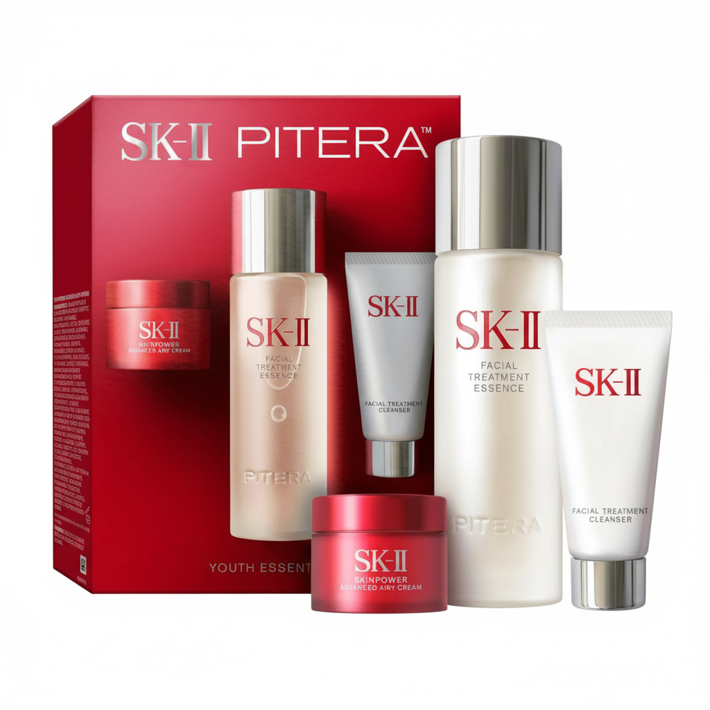 SK-II Youth Essentials Set: Cleanser, Essence & Cream - Anti-Aging & Texture Repair