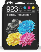 HP 923 Ink Cartridge 4-Pack - Black, Cyan, Magenta, Yellow - OfficeJet 8120/8130 - Instant Ink