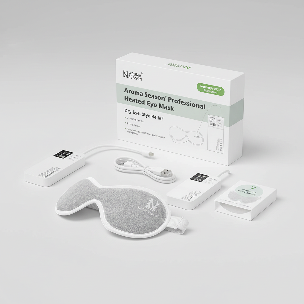 Aroma Season Heated Eye Mask: Dry Eye, Stye Relief / Rechargeable / Vibrating