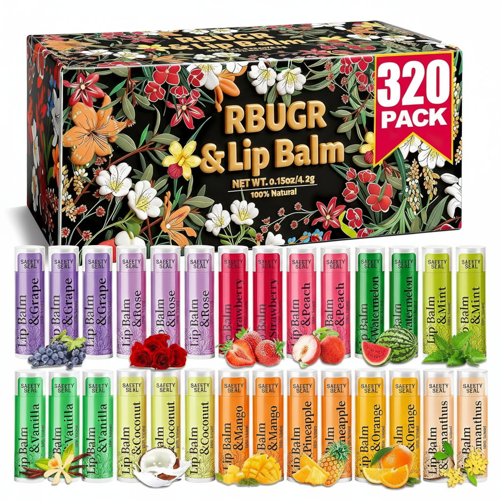 Lip Balm Bulk: 320 Natural Moisturizing Organic Flavors 4.2g
