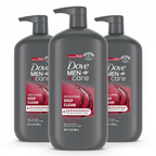 Dove Men+Care Deep Clean Body Wash 3-Pack, Exfoliating, 30oz