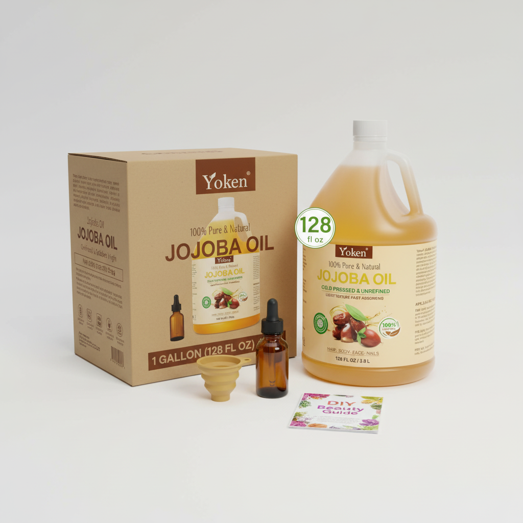 Jojoba Oil: 1 Gal (128oz) Pure Cold Pressed Unrefined Golden Virgin - Hair, Skin & Body