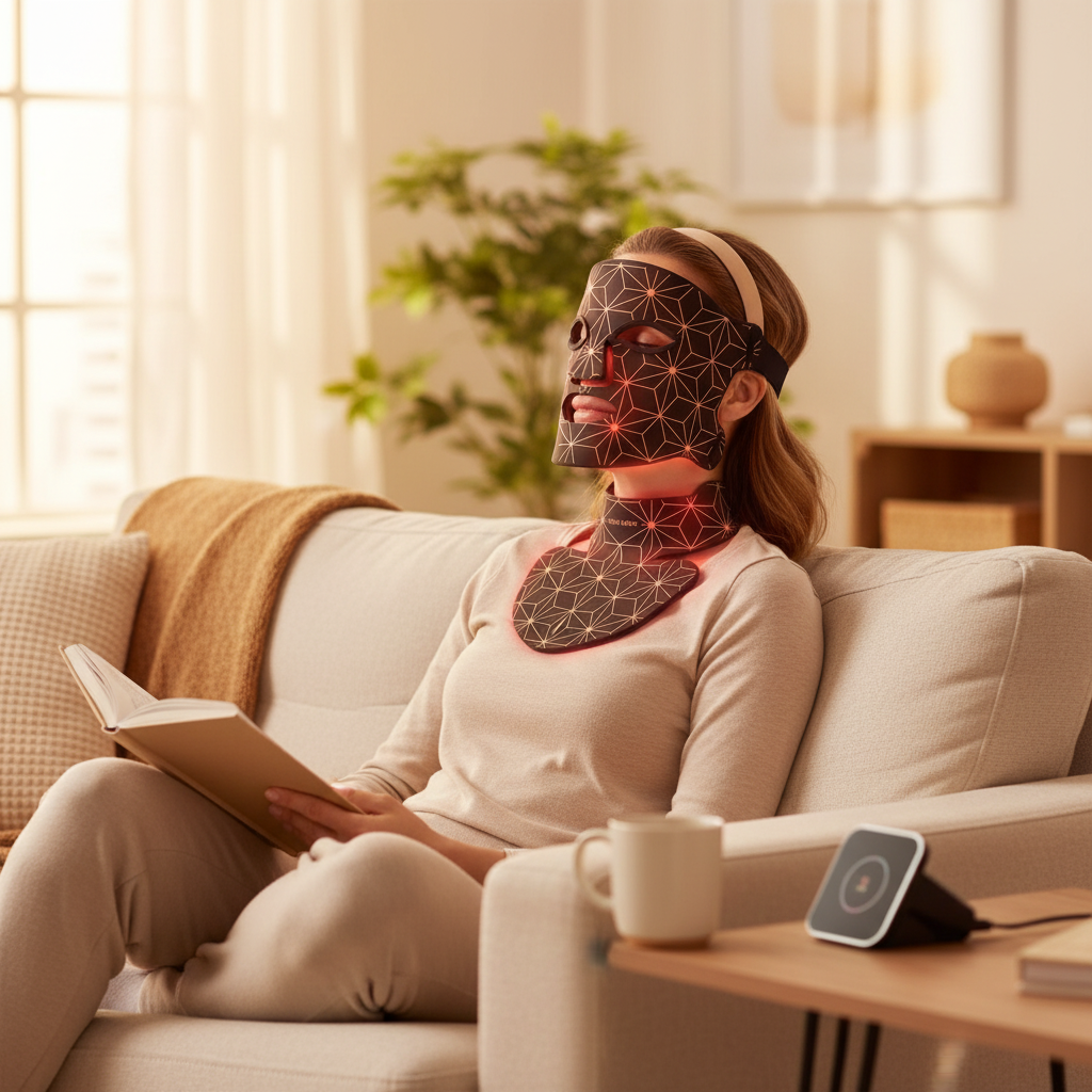 Red Light Face Mask: 8-Color LED & NIR Therapy / Skin Rejuvenation