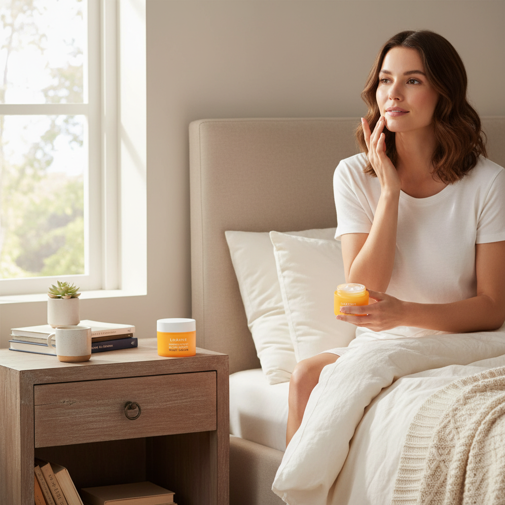 Lumene Valo Night Cream - Glow Renew / Vit C & Hyaluronic Acid / 1.7oz