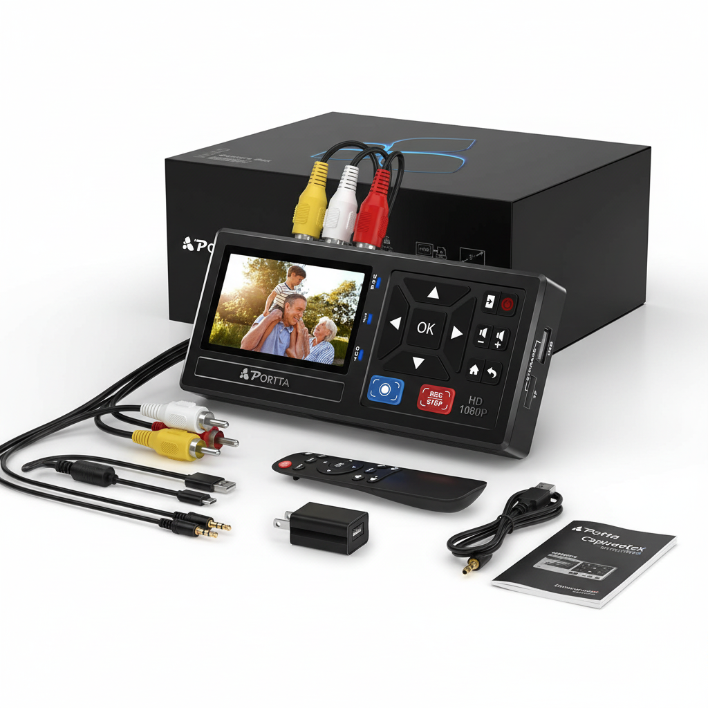 Portta VHS to Digital Converter. VHS/VCR/DVD/Hi8. USB Capture.