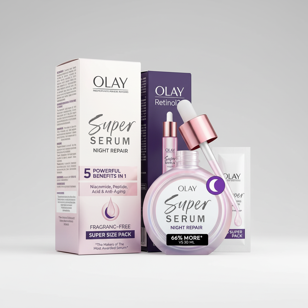 Olay Super Serum Night Repair - 1.7oz - Niacinamide, Peptide, Acid & Anti-Aging