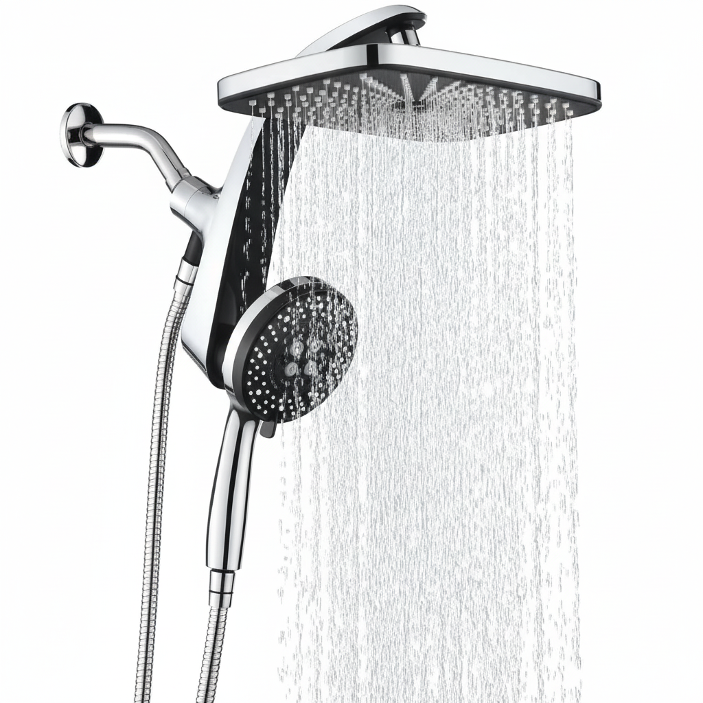 Rain Shower Head: High Pressure Handheld & Fixed Combo