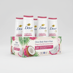 Dove Body Wash 4-Pack: Dragon Fruit & Coconut. Sulfate-Free