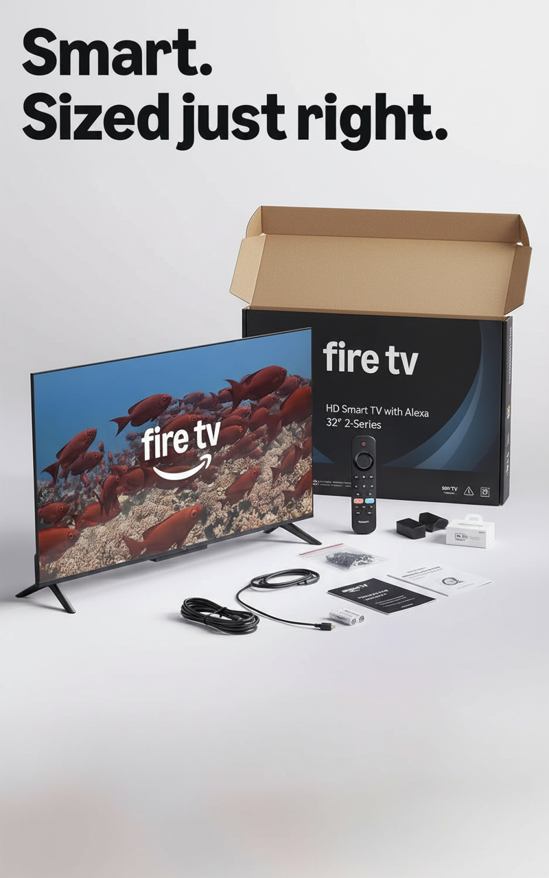 Amazon Fire TV 32" HD Smart TV Alexa, Fast Stream, Dolby Audio