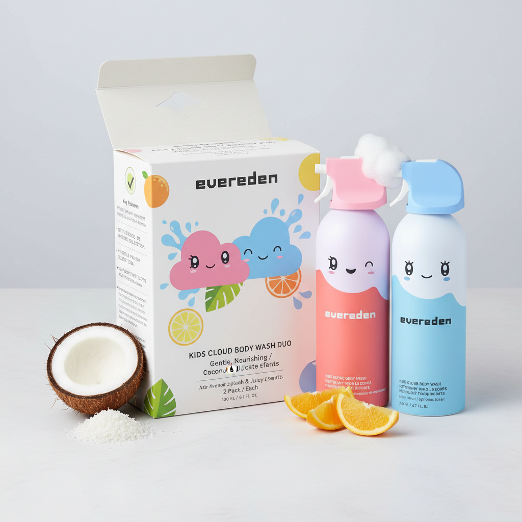 Evereden Kids Body Wash Duo: Gentle, Nourishing / Coconut & Citrus / 6.7 fl oz (2-Pack)