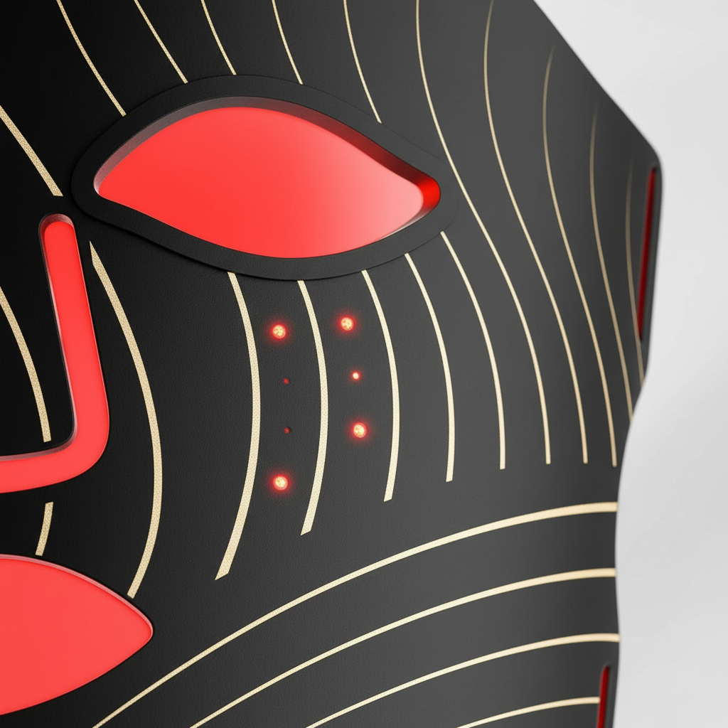 Red Light Face Mask/Neck - LED Therapy, Rechargeable, Timer