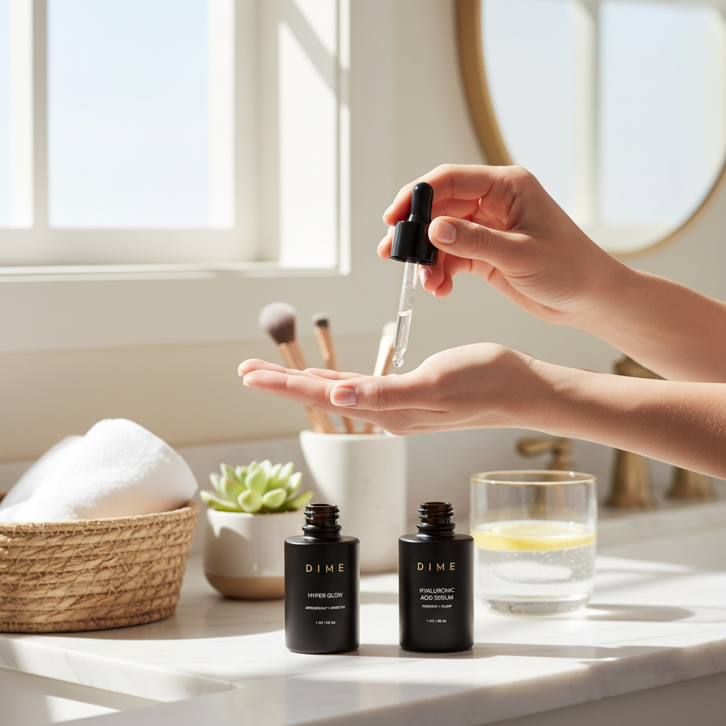 DIME Beauty Serum Set: Hyaluronic Acid & Hyper Glow - 2 x 30ml