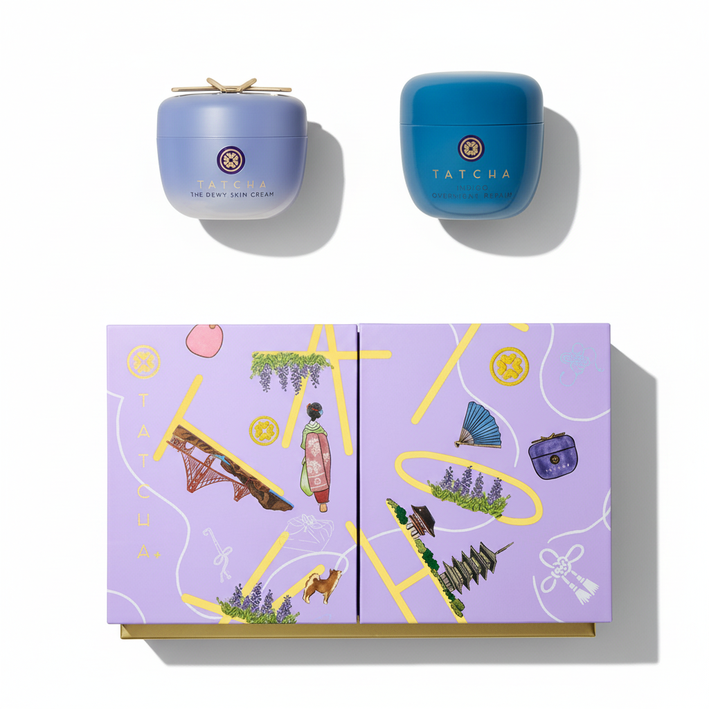 TATCHA Dewy Skin Cream & Indigo Serum Set - AM/PM Moisture Duo ($164 Value)