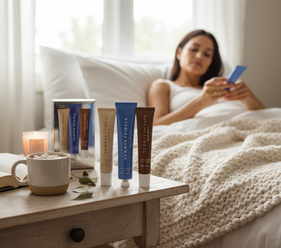 Summer Fridays Lip Balm Trio: Hot Cocoa, Marshmallow & Jet Lag