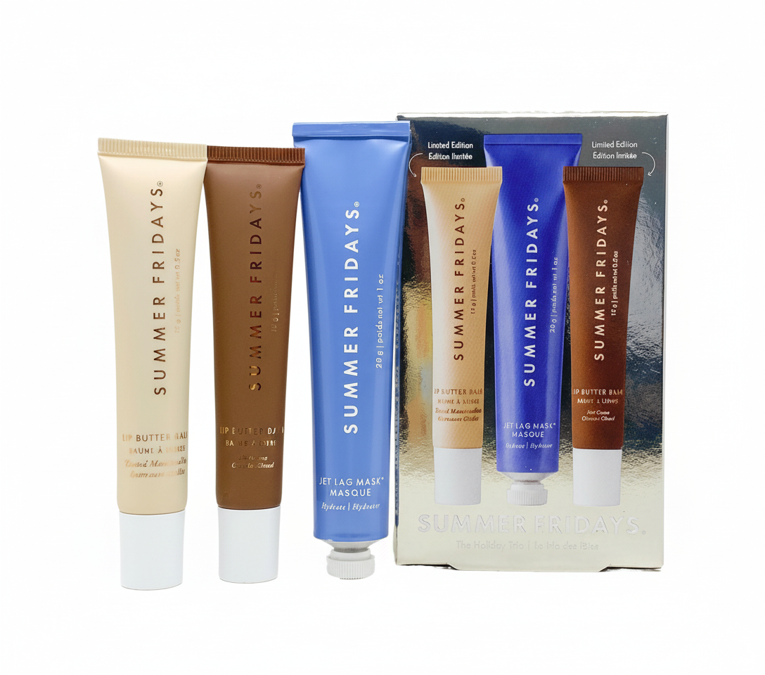 Summer Fridays Lip Balm Trio: Hot Cocoa, Marshmallow & Jet Lag