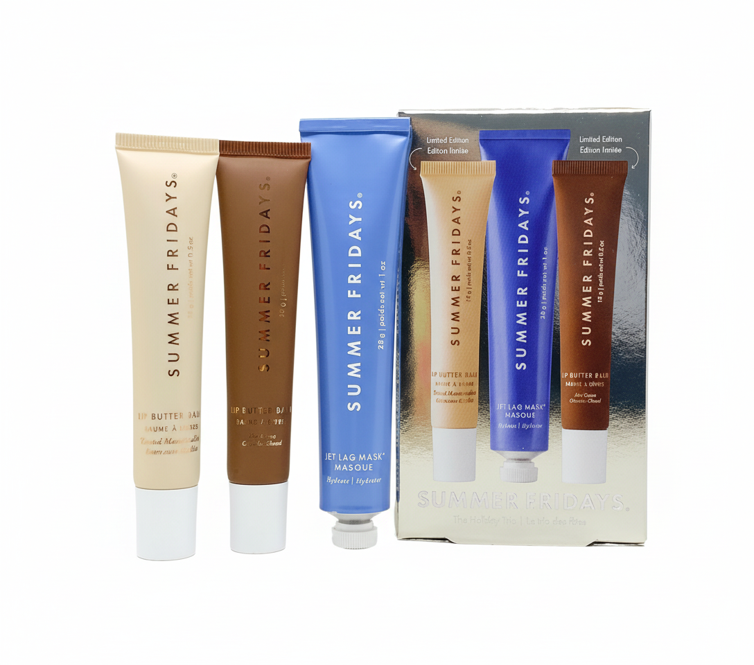 Summer Fridays Lip Balm Trio: Hot Cocoa, Marshmallow & Jet Lag