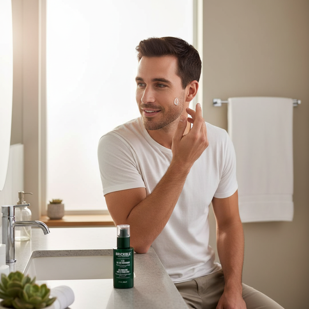 Brickell Men's 6-in-1 Face Moisturizer Gel 1.7oz, Unscented