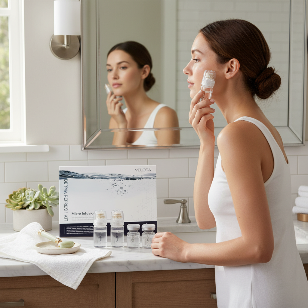 VELORA Micro Infusion Set: Peptide & HA Serum / 0.25mm Stamp / 1-Month